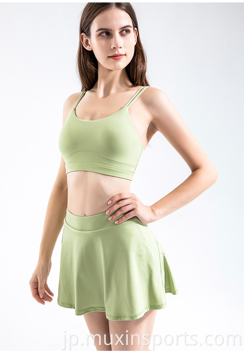 Light Green Golf Skirts Front Model